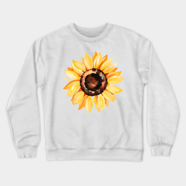 Watercolor sunflower, hand painted yellow flower Crewneck Sweatshirt by SouthPrints